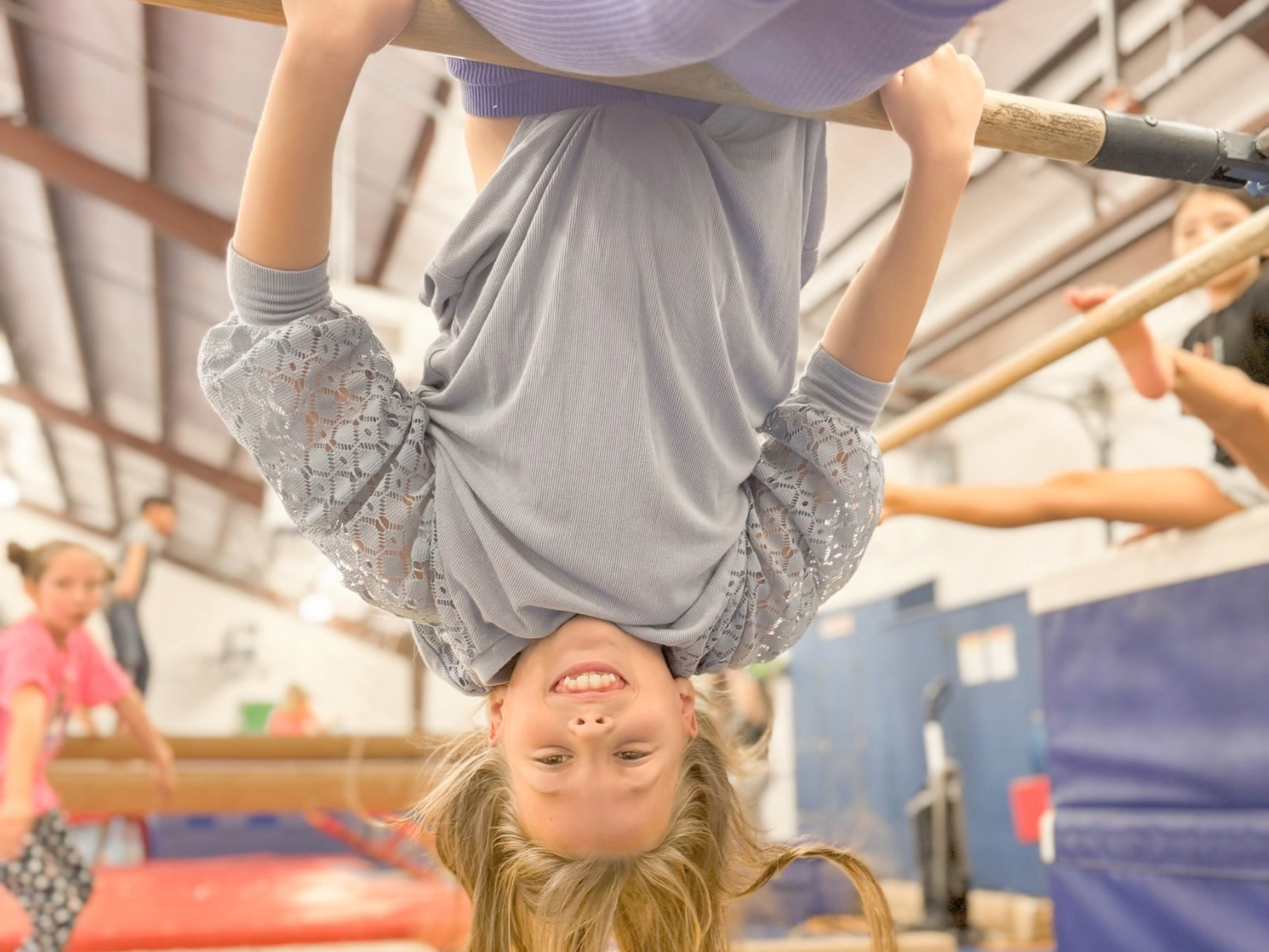 Coach with tumbling students